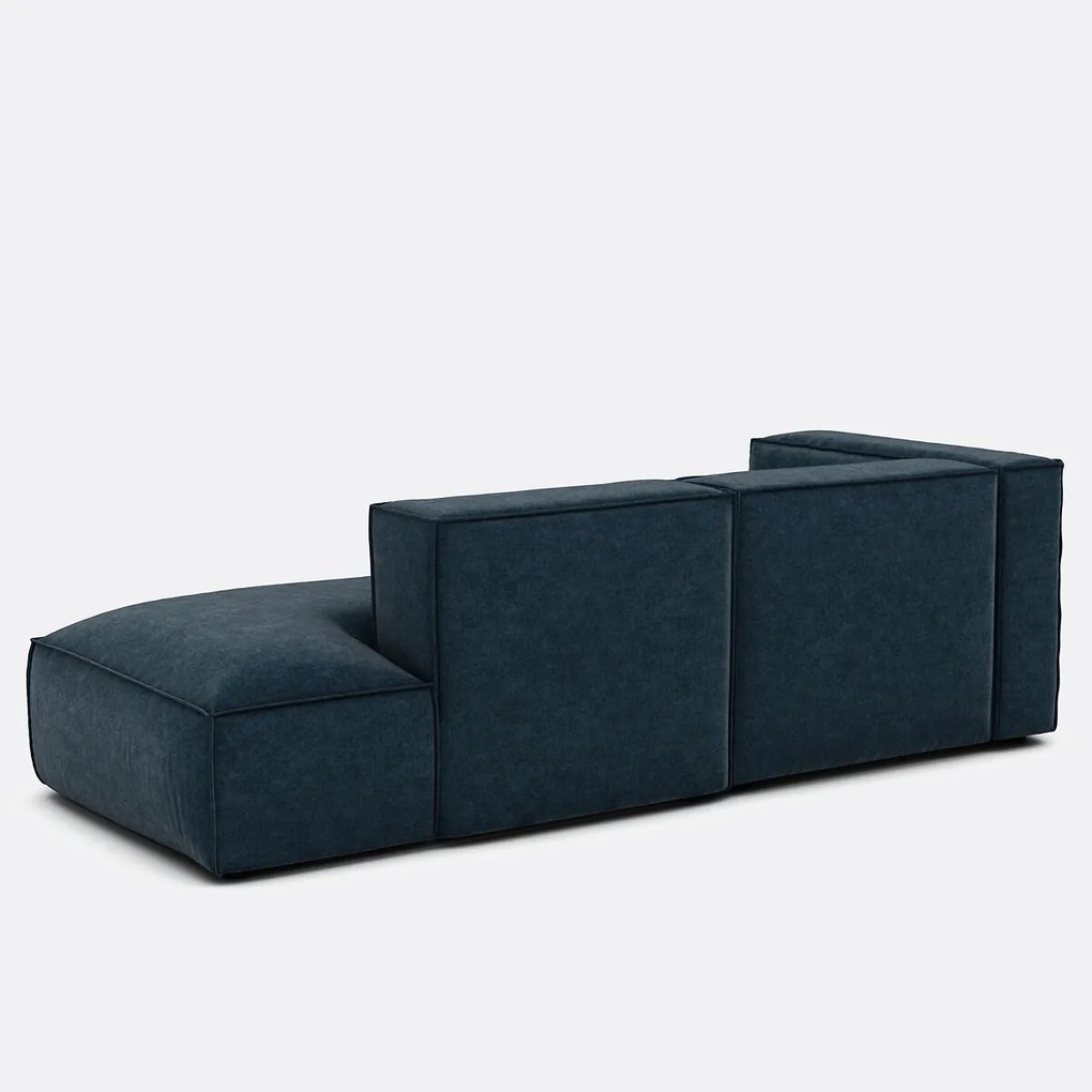 Modulaire hoekbank links, fluweelstructuur, SEVEN