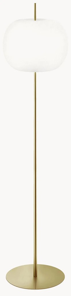 Dimbare vloerlamp Kushi, mondgeblazen