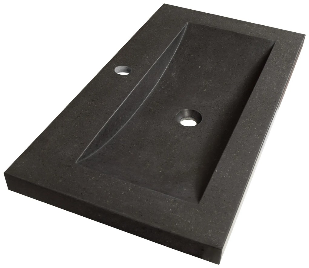 Sanituba Corestone wastafel basalt met kraangat 80cm