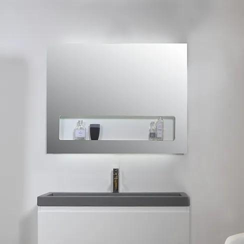 Spiegel SP8 140 x 80 cm met geïntegreerd planchet en indirecte LED verlichting boven/onder/binnen