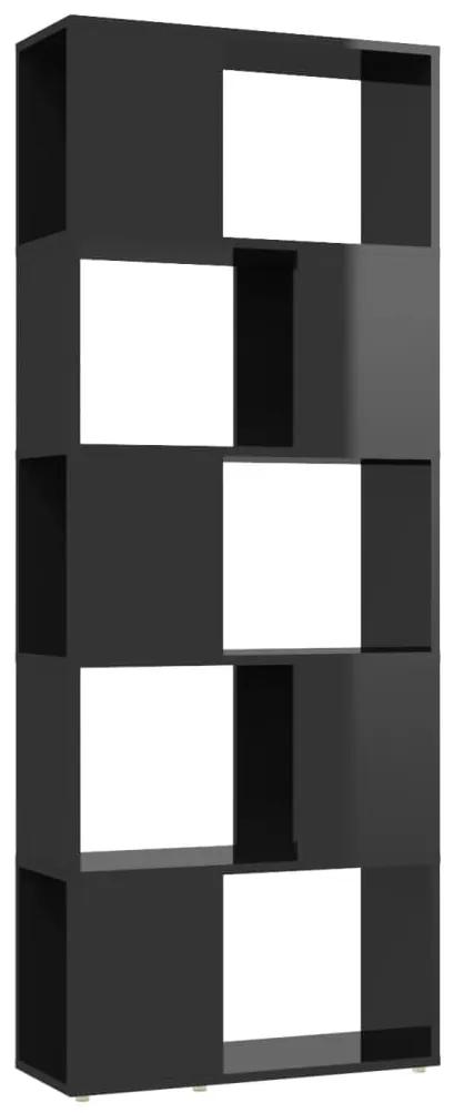 vidaXL Boekenkast/kamerscherm 60x24x155 cm hoogglans zwart