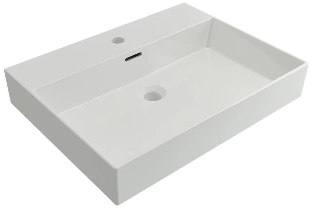 Plieger Kansas badmeubel 60cm met mat witte wastafel en kraangat beach eiken