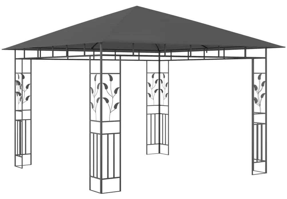vidaXL Prieel met klamboe 180 g/m² 3x3x2,73 m antraciet