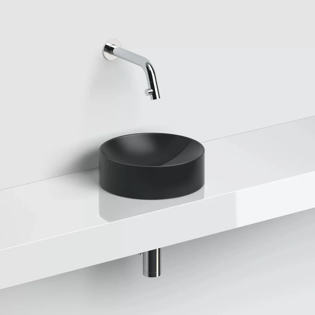 Clou Vale keramische fontein 22cm zonder kraangat zwart mat