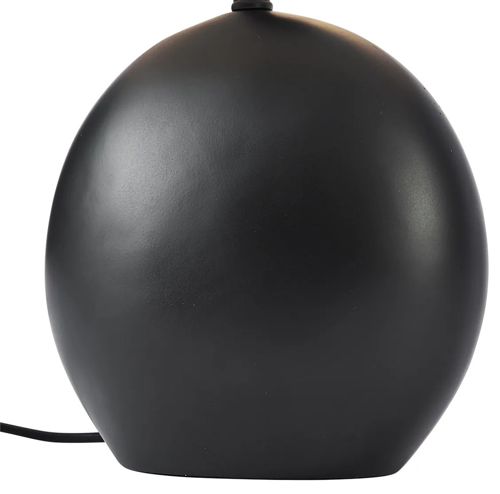 Japandi tafellamp zwart met linnen kap - Timo