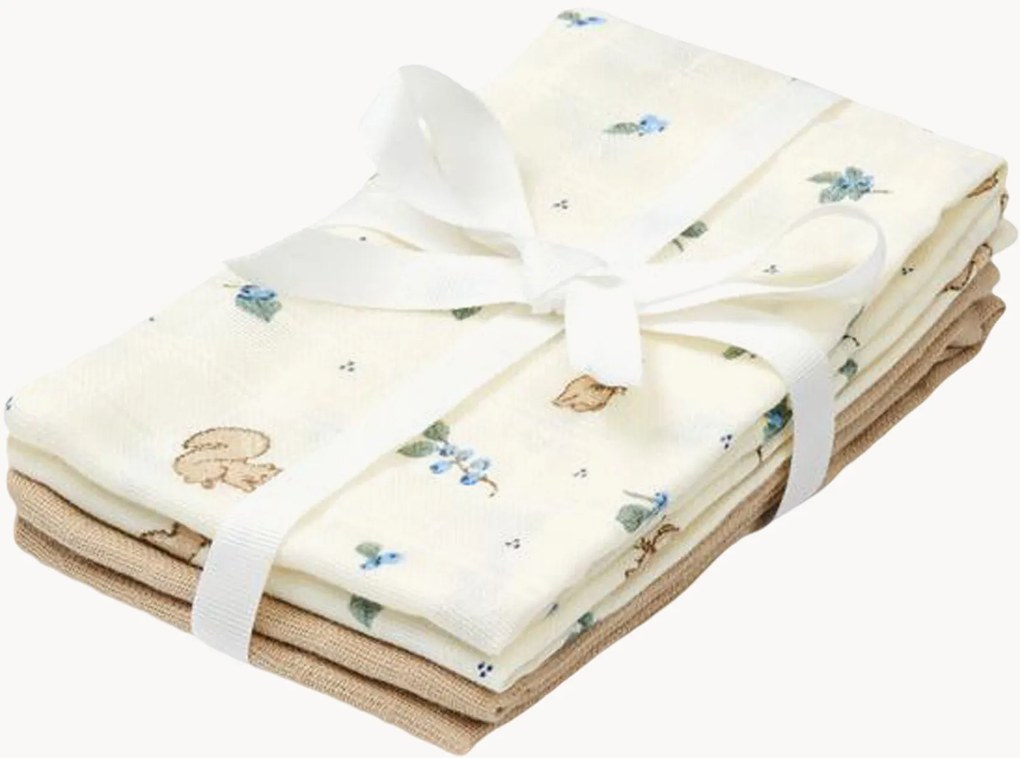 Babymousseline doekjes Blueberries van biokatoen, 4-delig