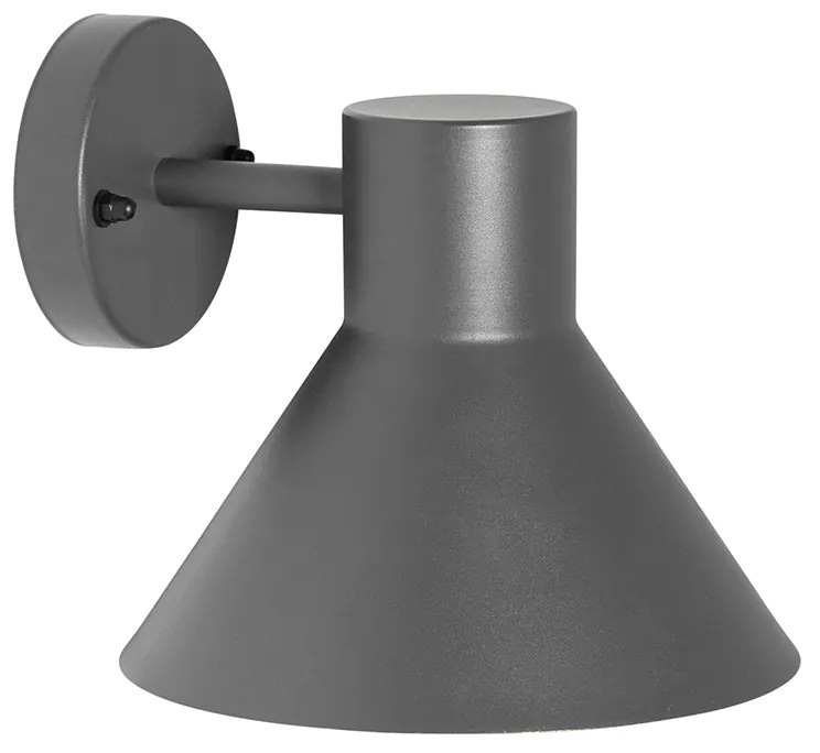 Industriële buitenwandlamp donkergrijs kegel IP44 - Natas