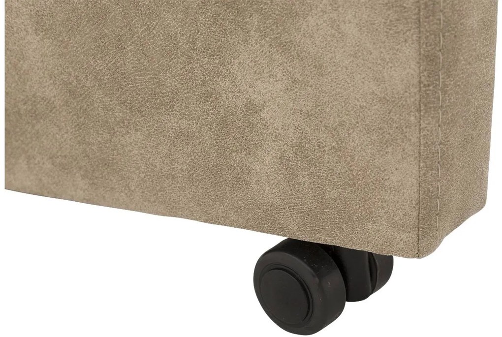 Goossens Eetkamerstoel Oliver beige microvezel met armleuning en met wielen, stijlvol landelijk