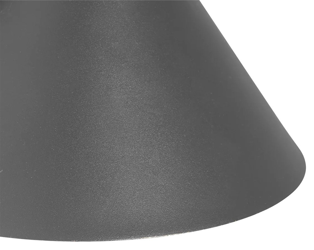 Industriële buitenwandlamp antraciet kegel IP44 - Natas Industriele / Industrie / Industrial E27 IP44 Buitenverlichting rond