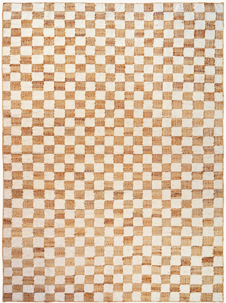 Handgeweven laagpolig wollen vloerkleed Check, in verschillende formaten