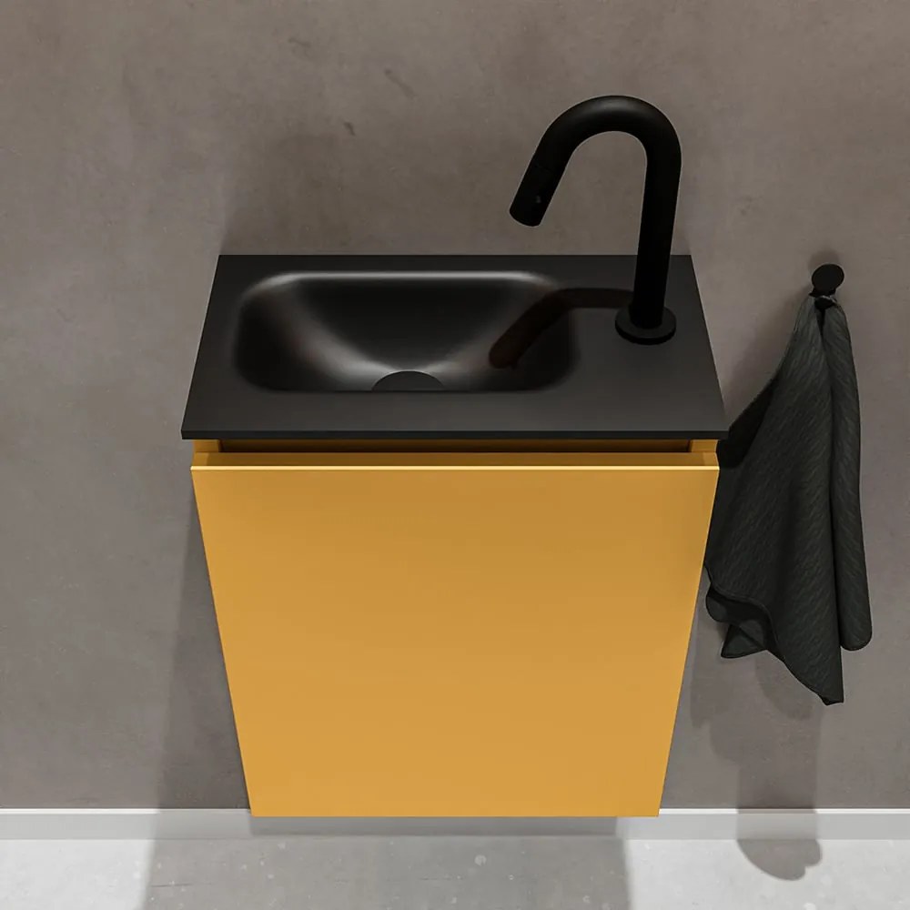 Mondiaz Ture 40cm toiletmeubel ocher met wastafel urban links 1 kraangat