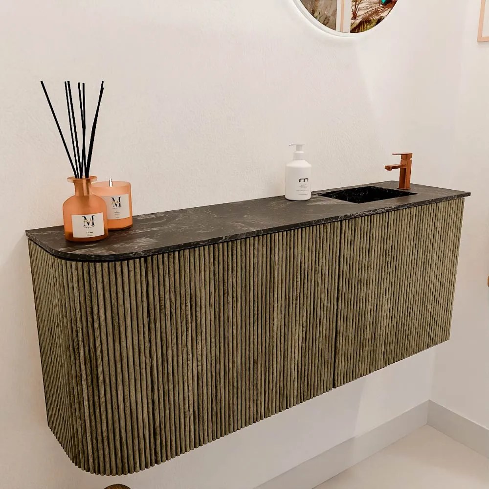 Mondiaz Joya DLux 100cm toiletmeubel ronding links dusk met wastafel faye rechts 1 kraangat lava