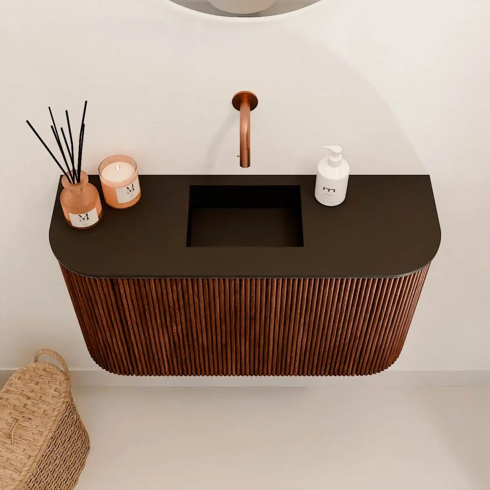 Mondiaz Joya 75cm toiletmeubel ronding links/rechts ruby met wastafel faye midden zonder kraangat urban