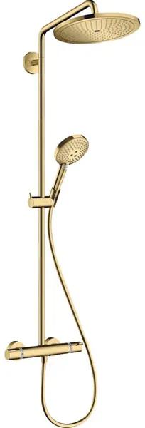 Hansgrohe Croma select s showerpipe EcoSmart met thermostaat 28cm polished gold optic 26891990