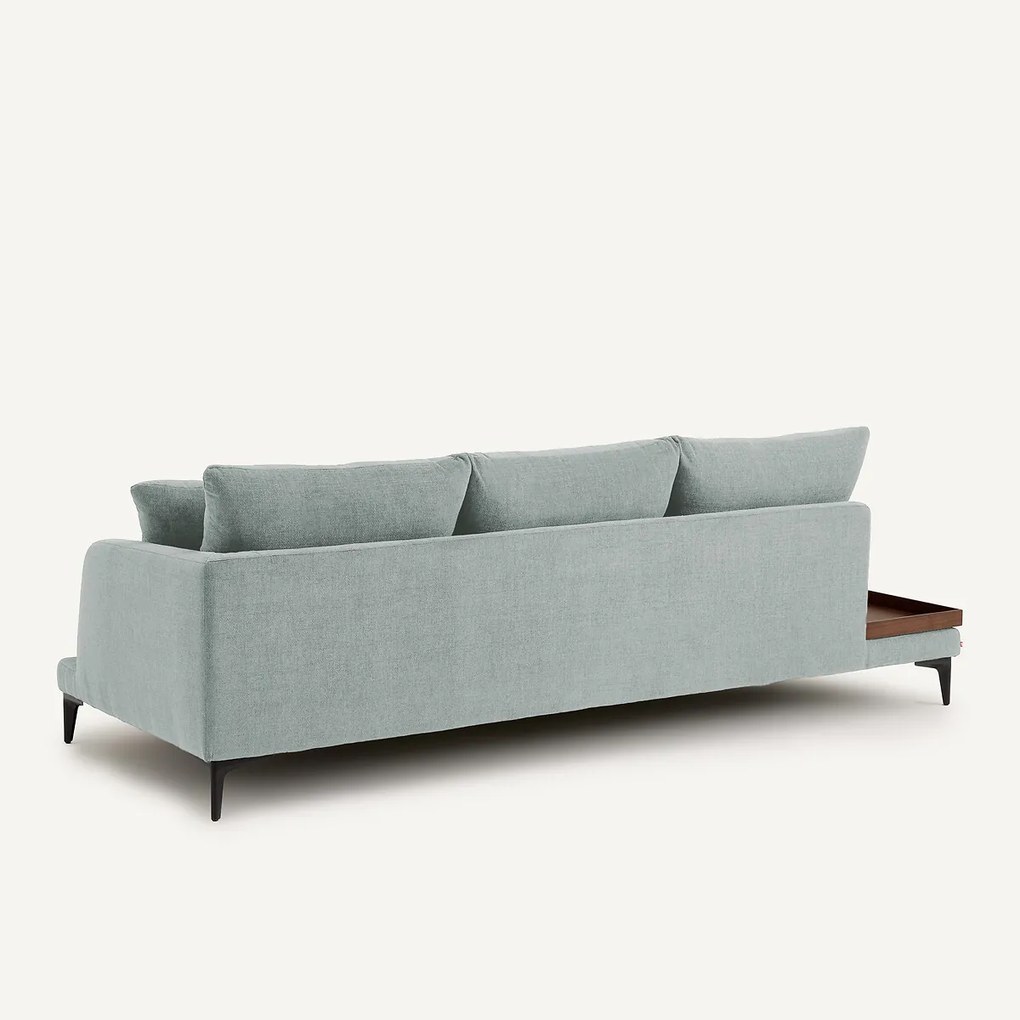 Halve bank met tafelblad, van gevlochten polyester, MODERNISTE