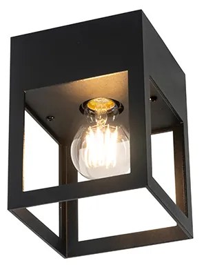 Moderne plafondlamp zwart kubus - Cela