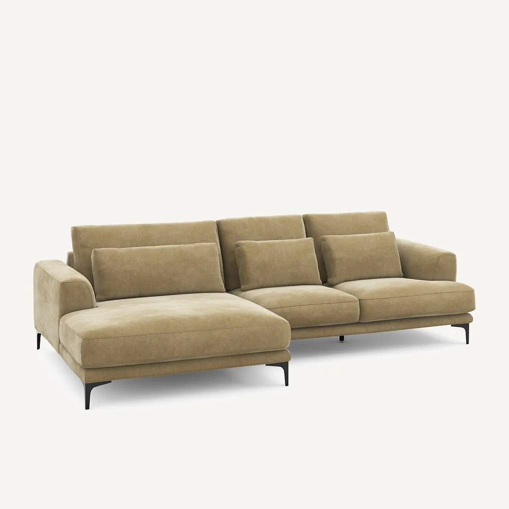 XL longchair links in stonewashed fluweel, MARSILE