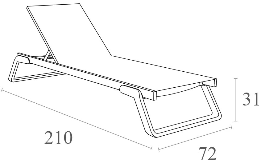 Siesta Ligbed - Tropic - Wit - Kunststof - Stapelbaar - Siesta