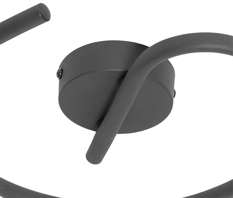 Design plafondlamp zwart met goud 3-lichts rond - Noud