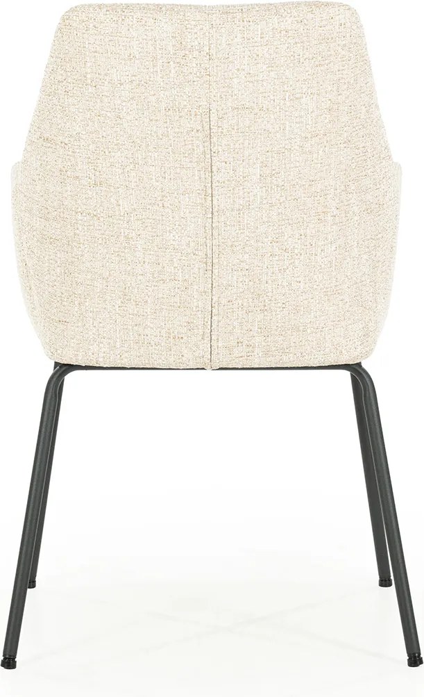 Eleonora Indy Stoel Met Armleuningen Beige Geweven Stof