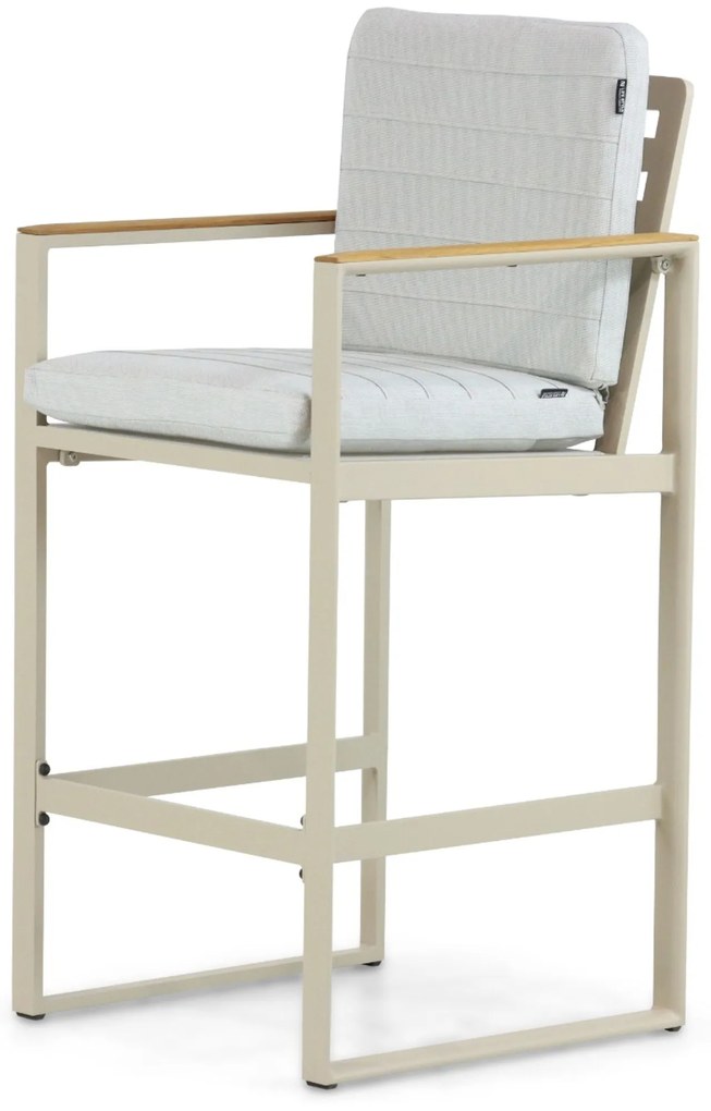 Barstoel Aluminium/Teak Taupe-naturel-bruin Lifestyle Garden Furniture Faro