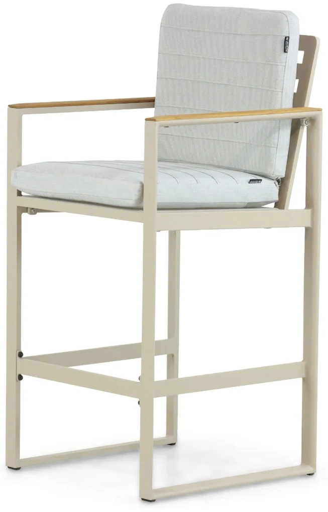Barstoel Aluminium/Teak Taupe-naturel-bruin Lifestyle Garden Furniture Faro