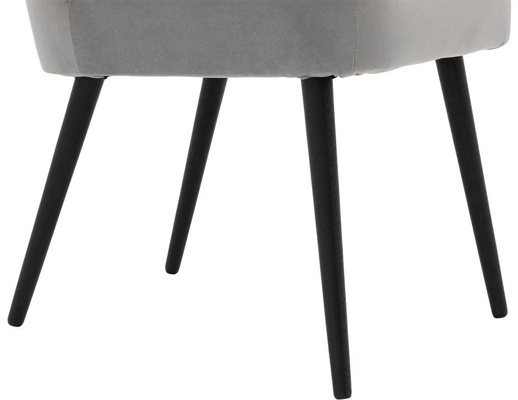 Goossens Eetkamerstoel Rob grijs velvet stof leuning, urban industrieel