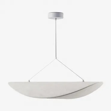 Led Hanglamp Van Stof Zelvon Wit & ↔︎ 80 Cm - Sklum