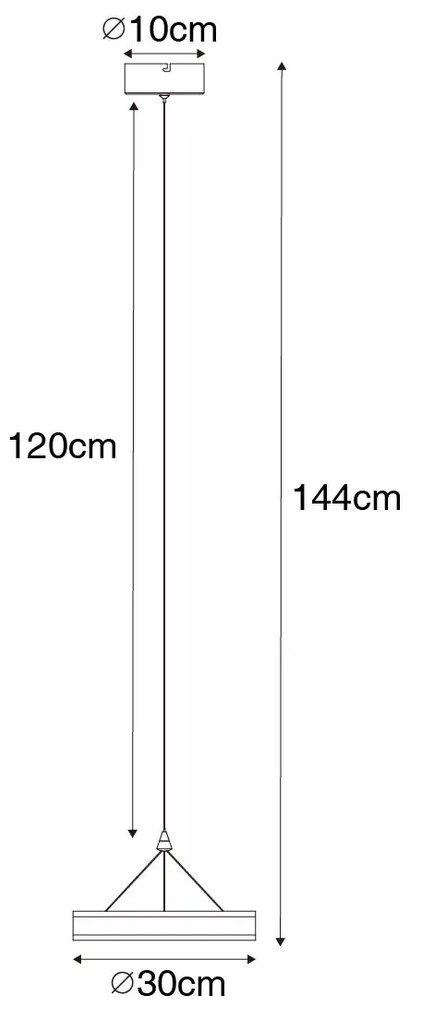 Hanglamp staal 30 cm incl. LED 3-staps dimbaar - Lyani