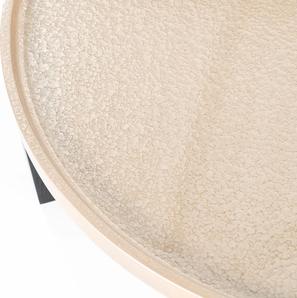 Ronde Salontafel Beige Glazuur 120 Cm - 120 X 120cm.