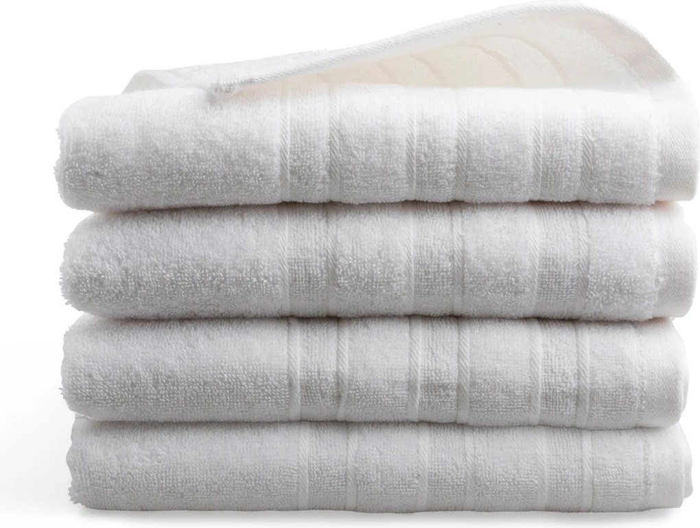 Handdoek DoubleLife Recycled Cotton Collectie– 4 stuks – 50×100 – bright white