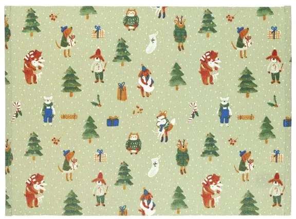 Placemat, GOTS bio-katoen, winterbos,  35 x 50 cm