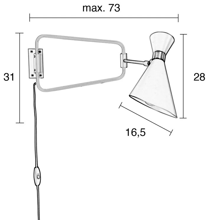 Zuiver Shady Grijze Wandlamp