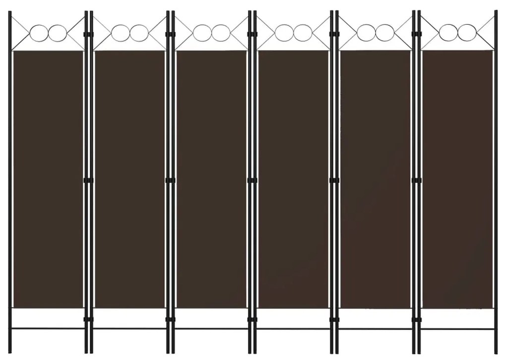 vidaXL Kamerscherm met 6 panelen 240x180 cm bruin