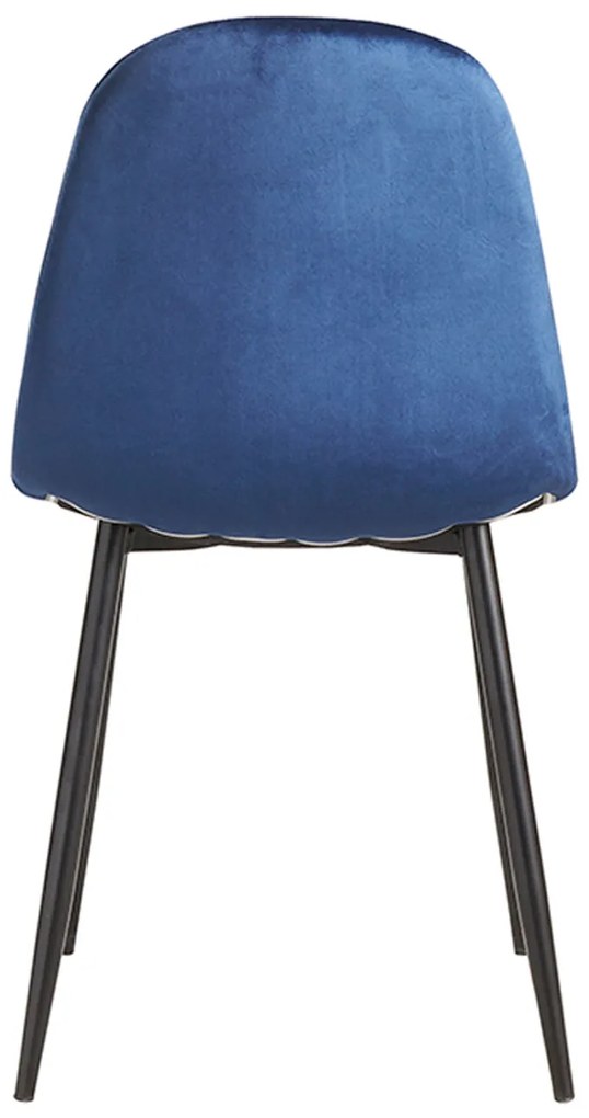 Set 4 Stoelen Teok Zwart Fluweel