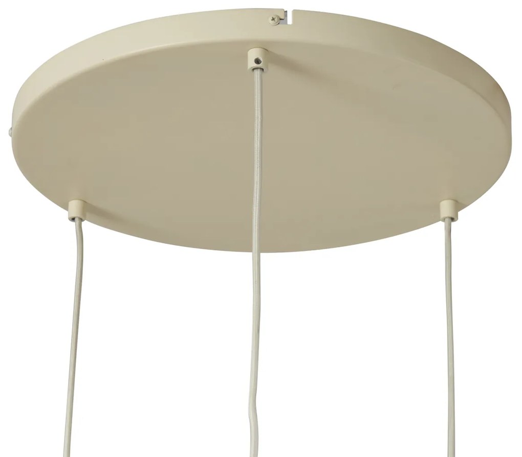 Japandi hanglamp beige met stoffen kap 3-lichts - Bida