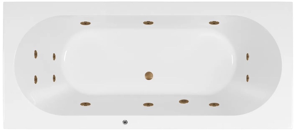 Lambini Designs Round bubbelbad 180x80cm elektronisch met 6+4+2 hydrojets goud