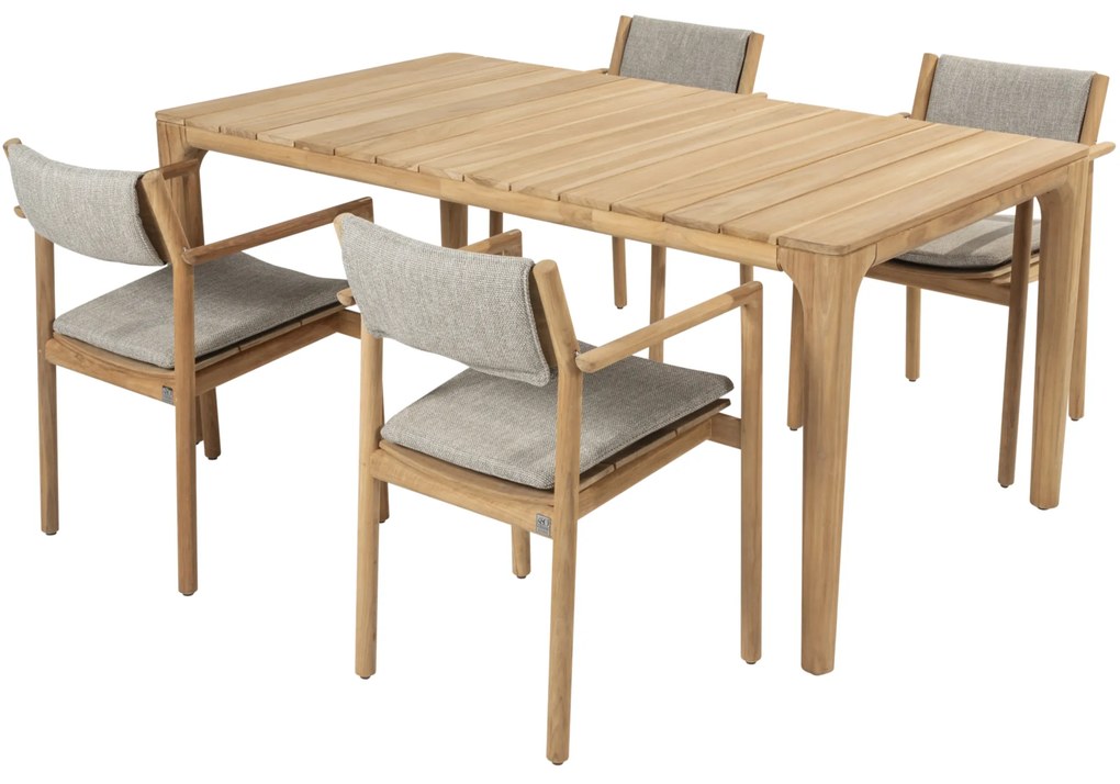 Liam Levi dining tuinset 5 delig 180x100xH75 cm teak 4 Seasons Outdoor