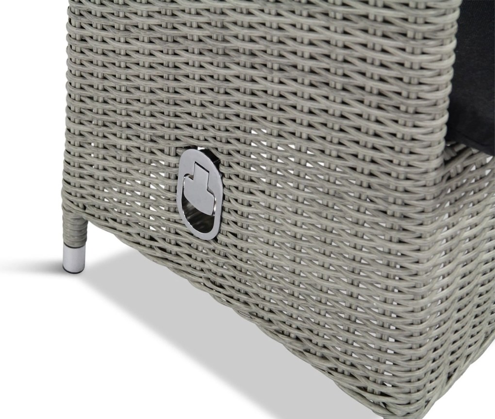 Verstelbare Tuinstoel Wicker Grijs-antraciet Garden Collections Madera