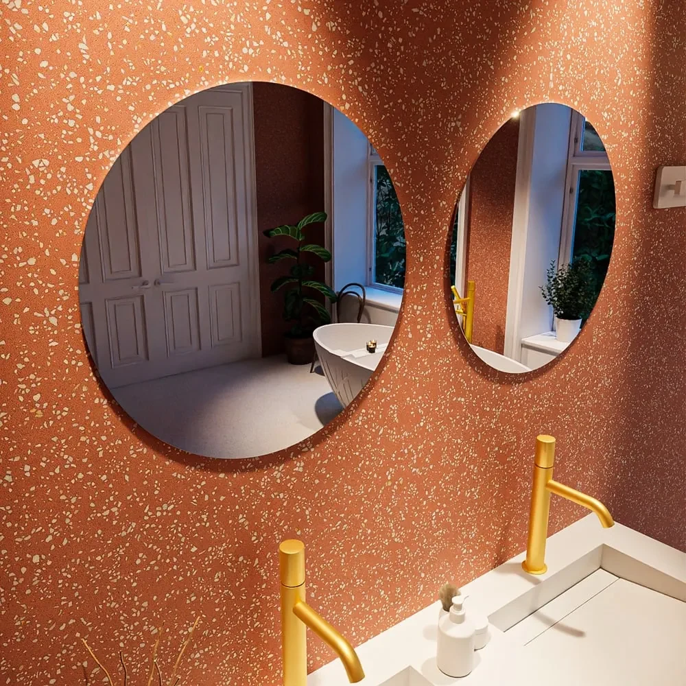Mondiaz Spot spiegel rond Ø90cm met planchet talc