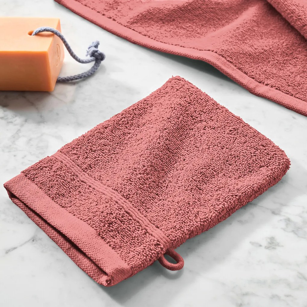 Set van 4 washandjes in bouclette badstof, Zavara