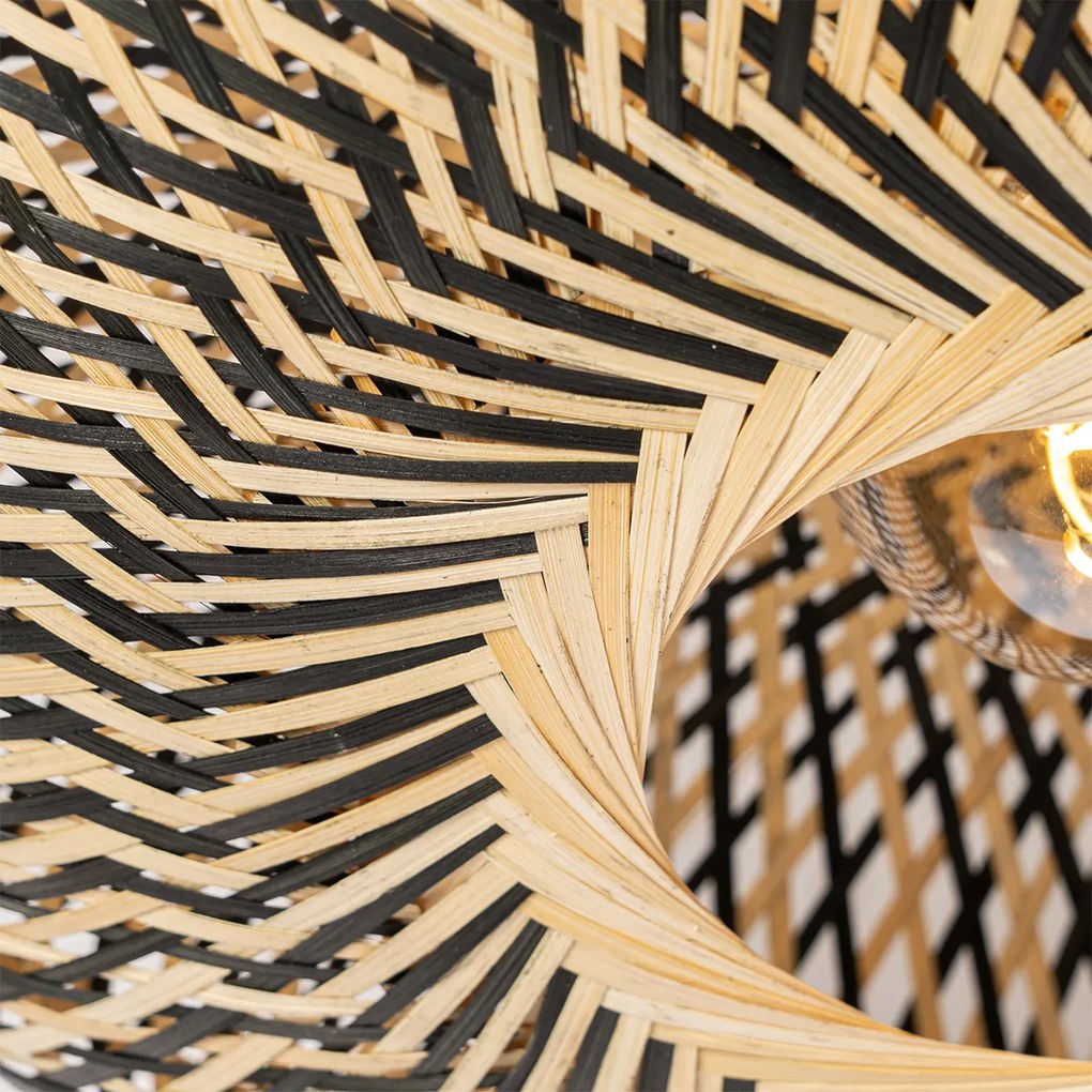 Oosterse plafondlamp zwart bamboe 50 cm - Ostrava