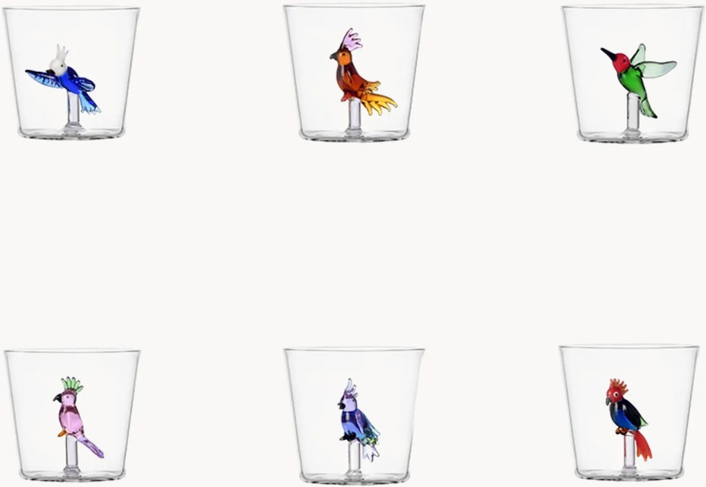 Handgemaakte borosilicaat glazen Talking Trees, 6-delig