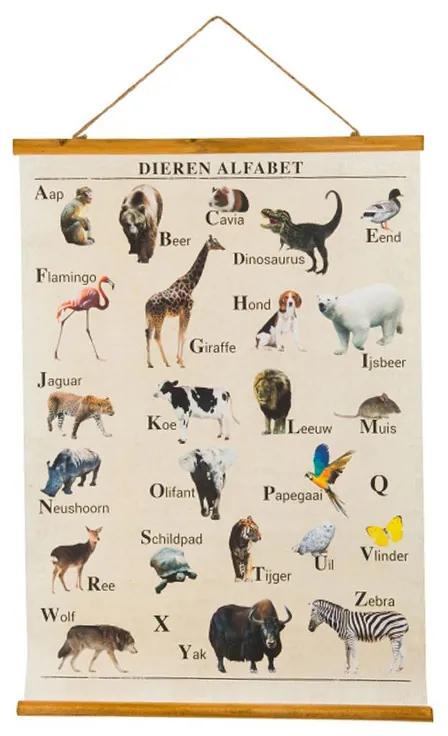Vintage poster dieren alfabet - 50 x 70 cm