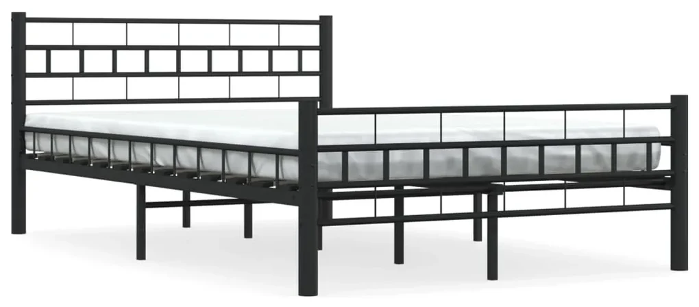 vidaXL Bedframe staal zwart 140x200 cm