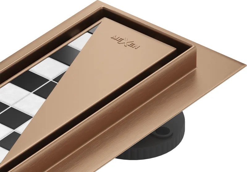 Mexen Flat M13 lineaire afvoer 2-in-1 160 cm, geborsteld koper - 1C10160