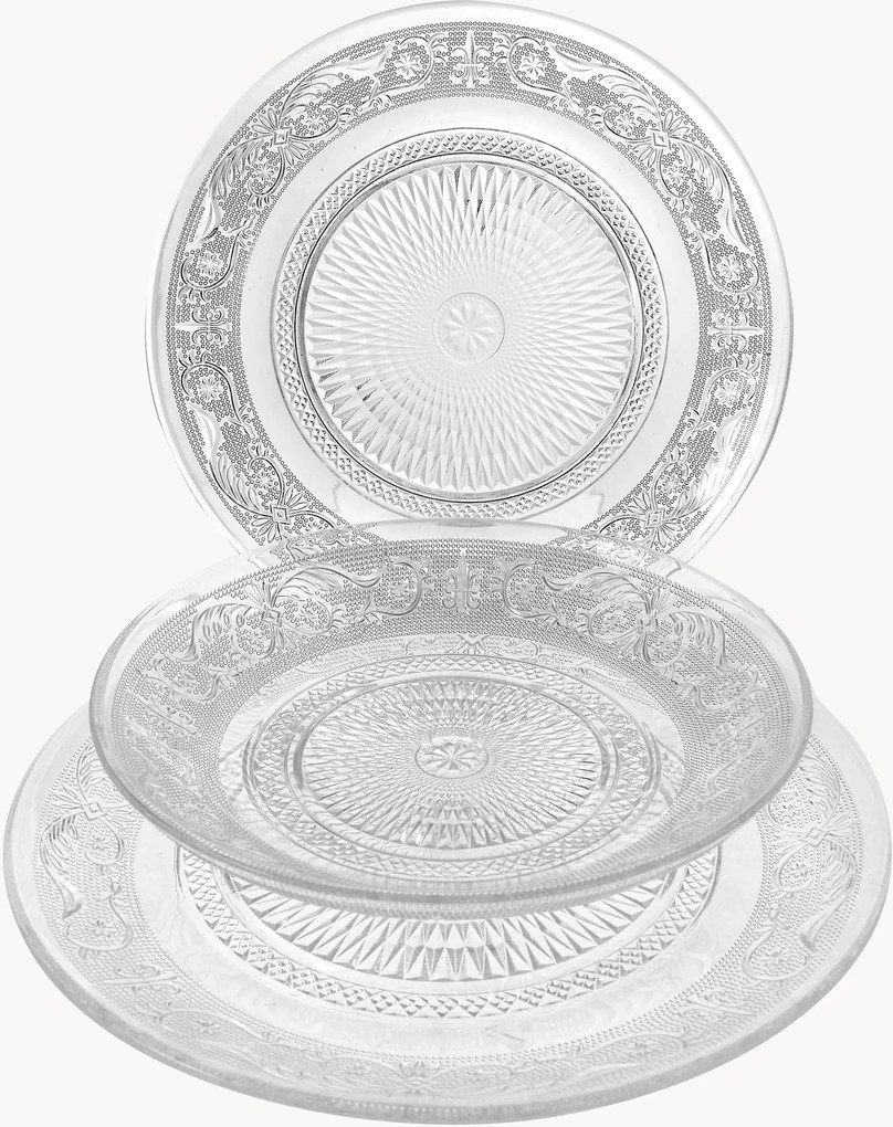 Glazen servies Imperial met gestructureerd oppervlak, 6 personen (18-delig)