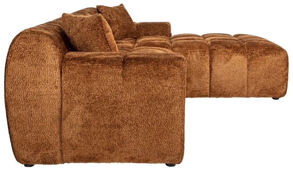 Richmond Interiors Cube Sofa Hoekbank Lovely Cinnamon Bruin 3 Zits + Lounge Rechts