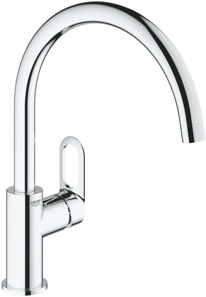 Grohe Start Flow Quickfix keukenmengkraan met hoge uitloop chroom