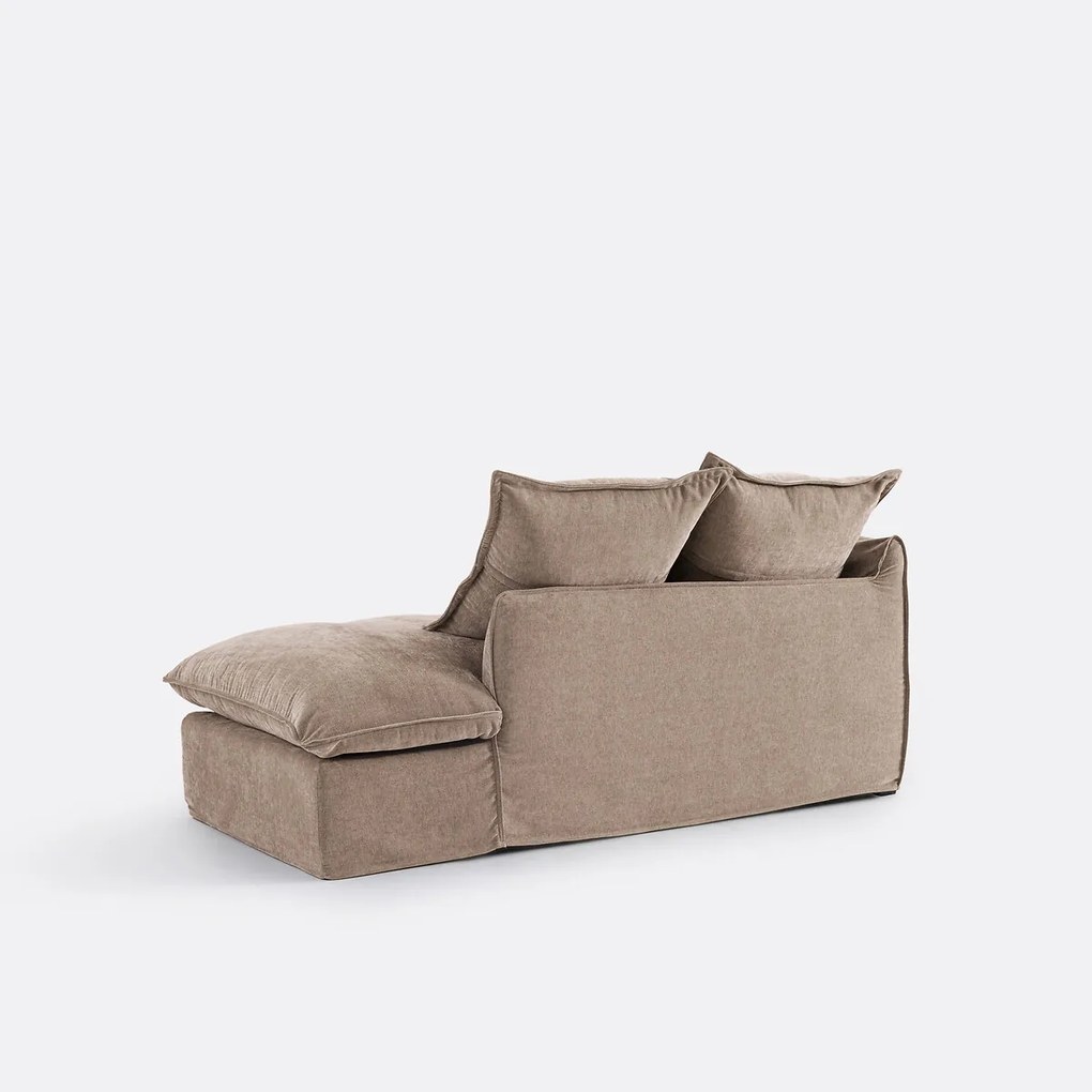 Longchair rechts, afneembare hoes, in gemêleerd polyester, ODNA